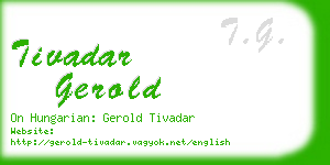 tivadar gerold business card